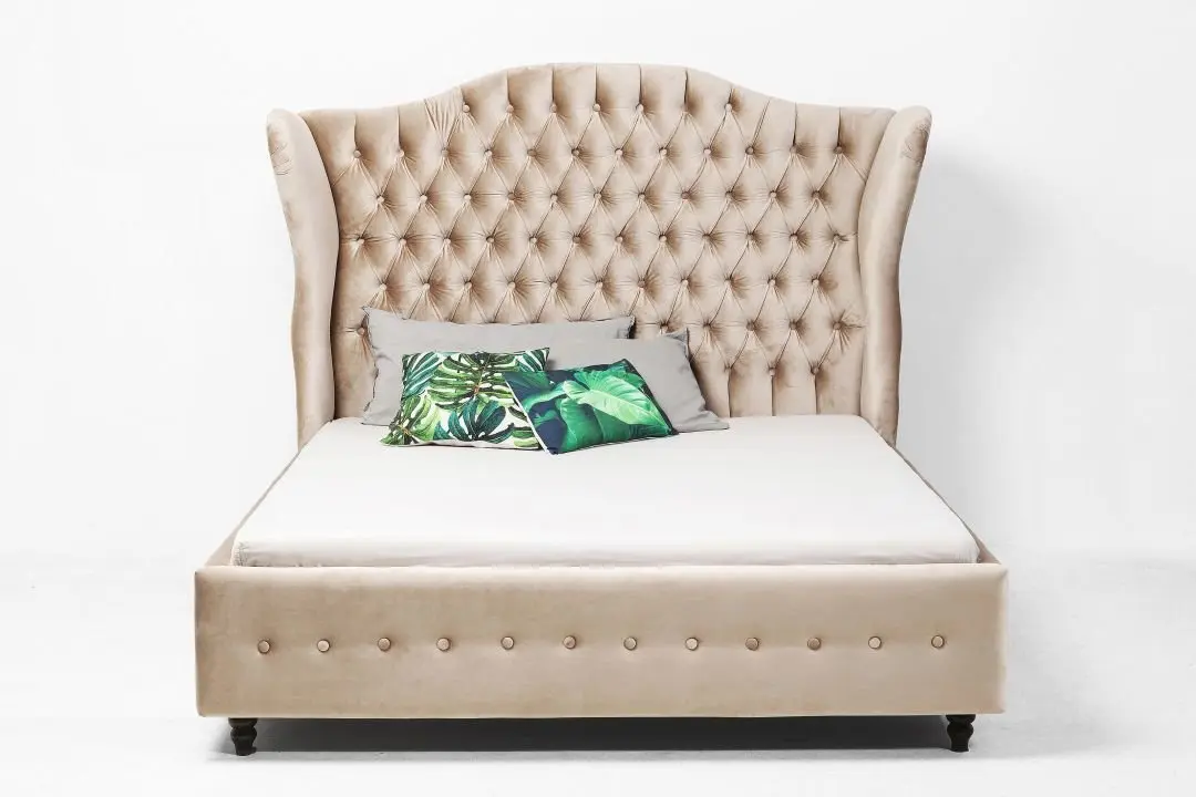 KARE Bett City Spirit Velvet Ecru 84034