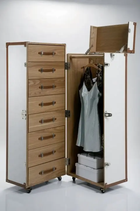 KARE Schrankkoffer Croco White 73934