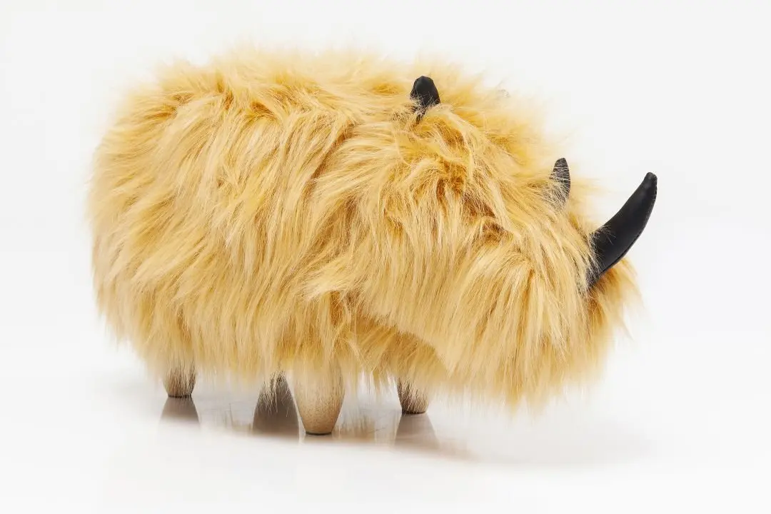KARE Hocker Rhino Fur Braun 83278