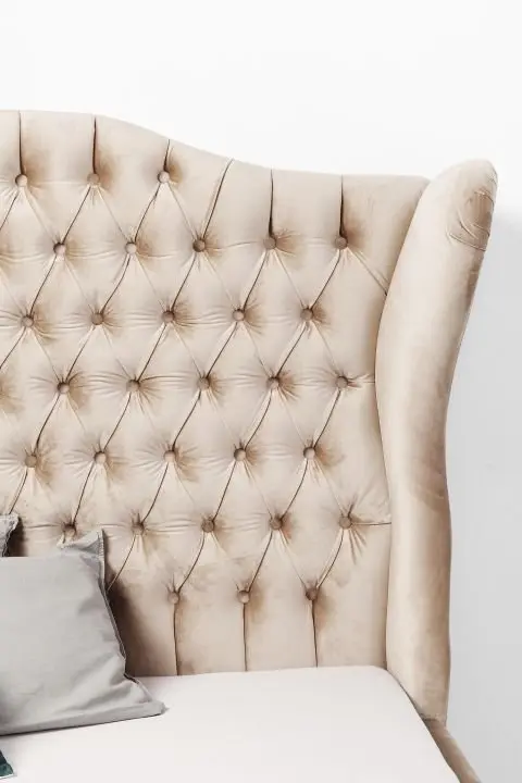 KARE Bett City Spirit Velvet Ecru 84034