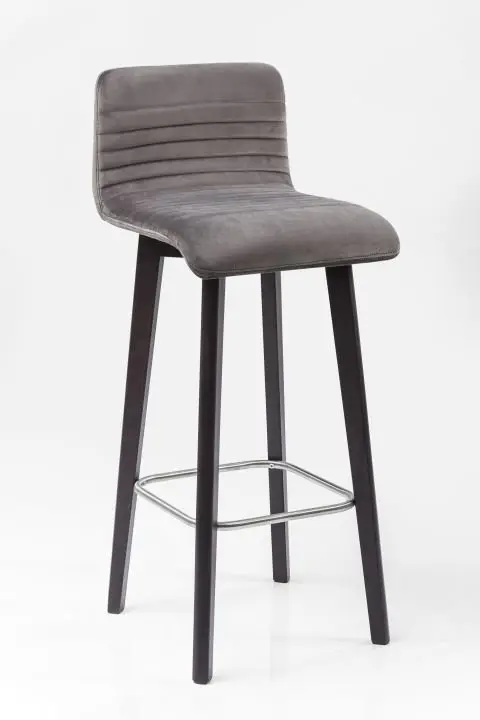 KARE Barhocker Lara Velvet Silver 81235