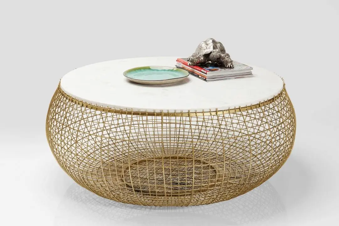 KARE Couchtisch Cesta Marmor Gold 84062