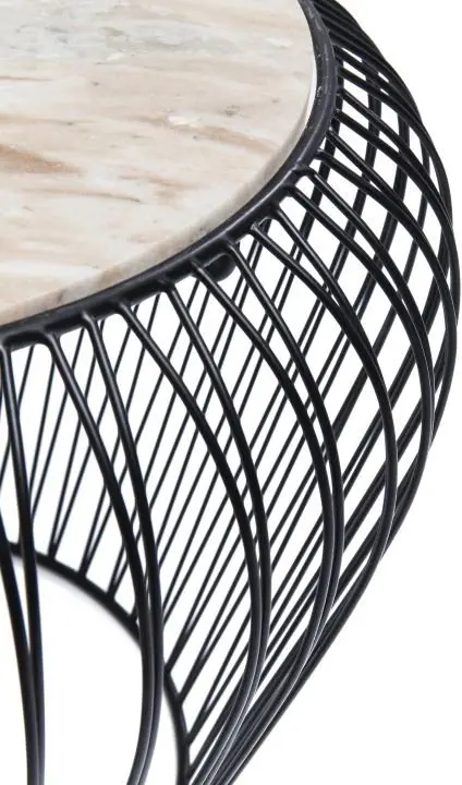 KARE Beistelltisch Beam Grau Marmor 84093