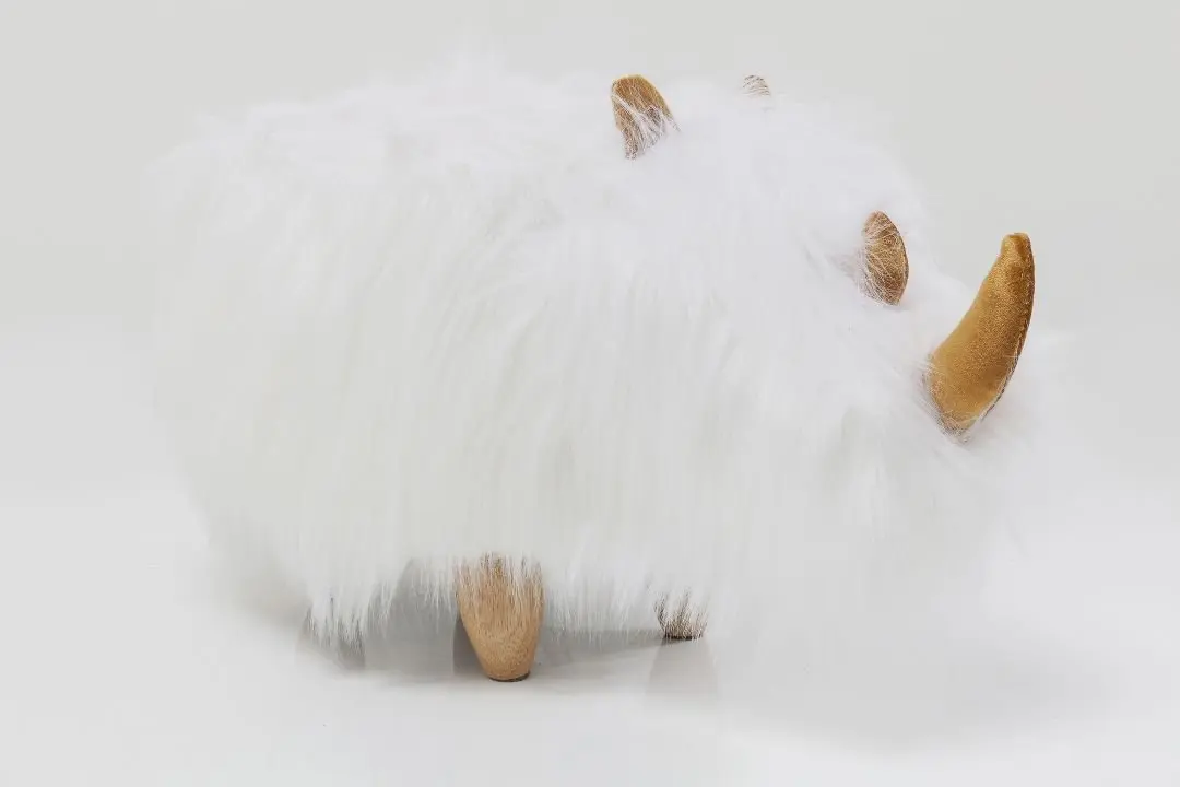 KARE Hocker Rhino Fur Weiß 83279