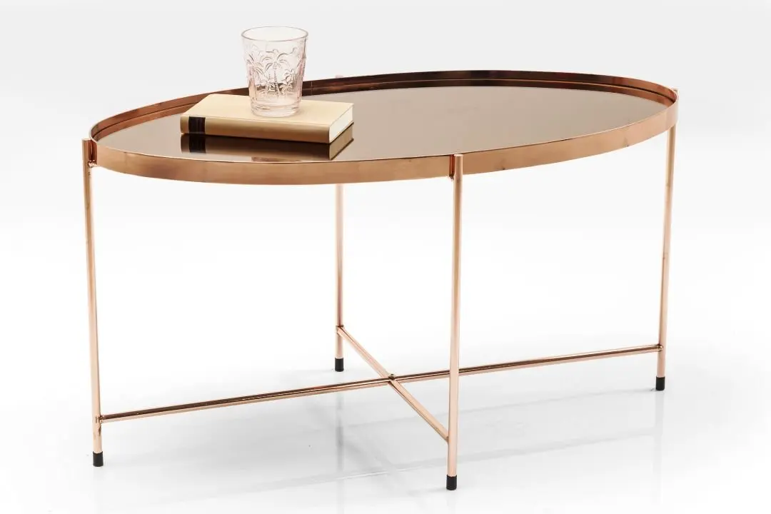 KARE Couchtisch Miami Oval Rosegold 82741