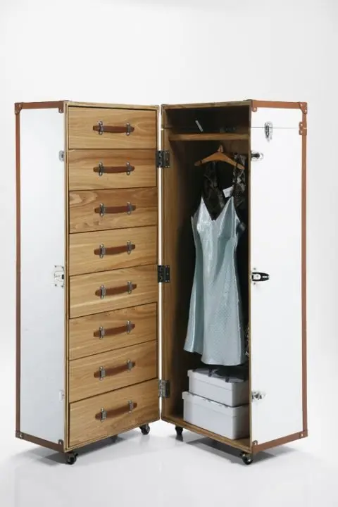 KARE Schrankkoffer Croco White 73934