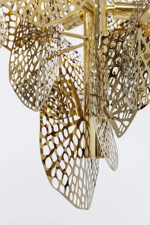 KARE Hängeleuchte Leaf Gold 51298