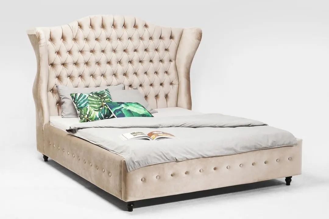 KARE Bett City Spirit Velvet Ecru 84034