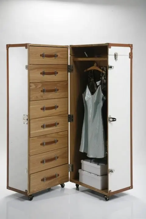 KARE Schrankkoffer Croco White 73934