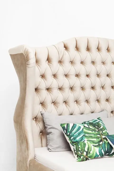 KARE Bett City Spirit Velvet Ecru 84034