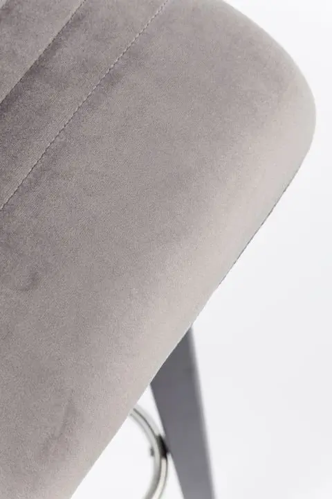 KARE Barhocker Lara Velvet Silver 81235